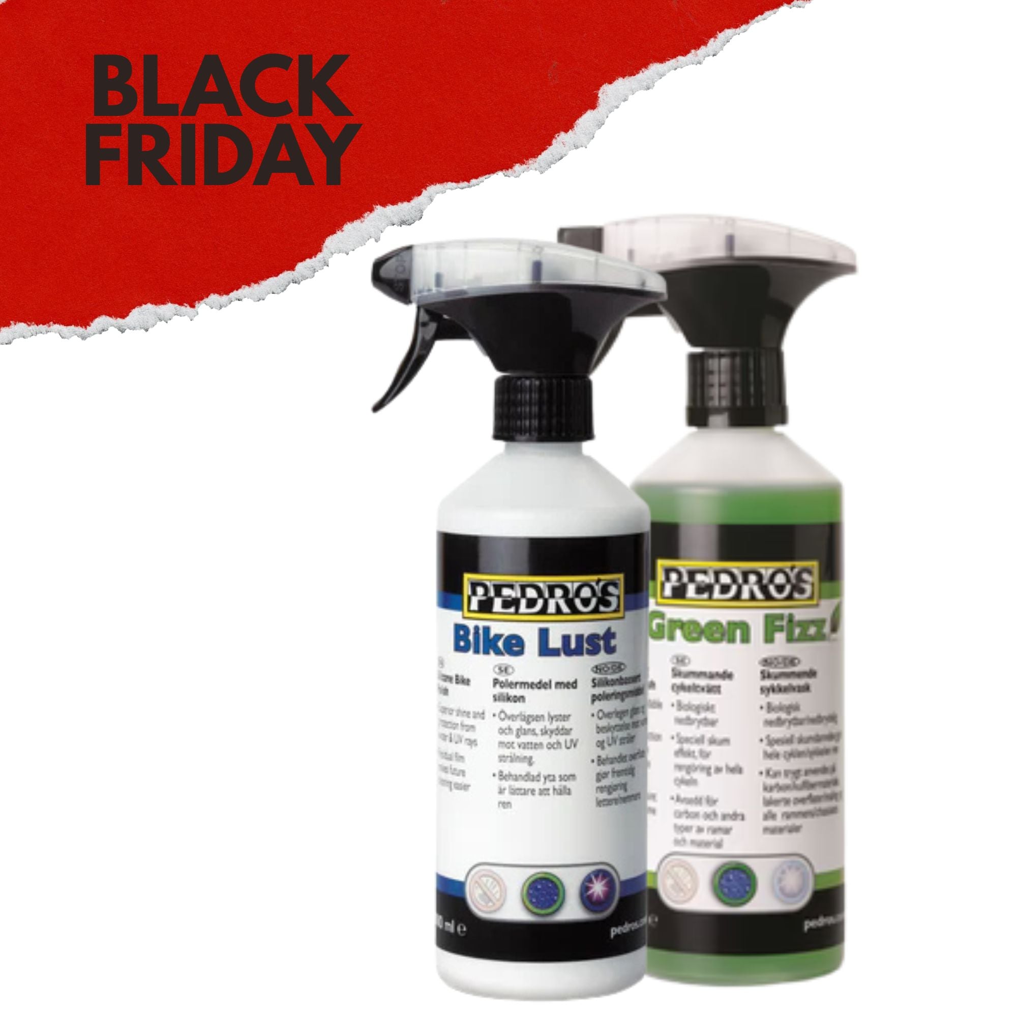 SVART MÅNAD Pedros förpackning med 2 flaskor med cykelrengöring