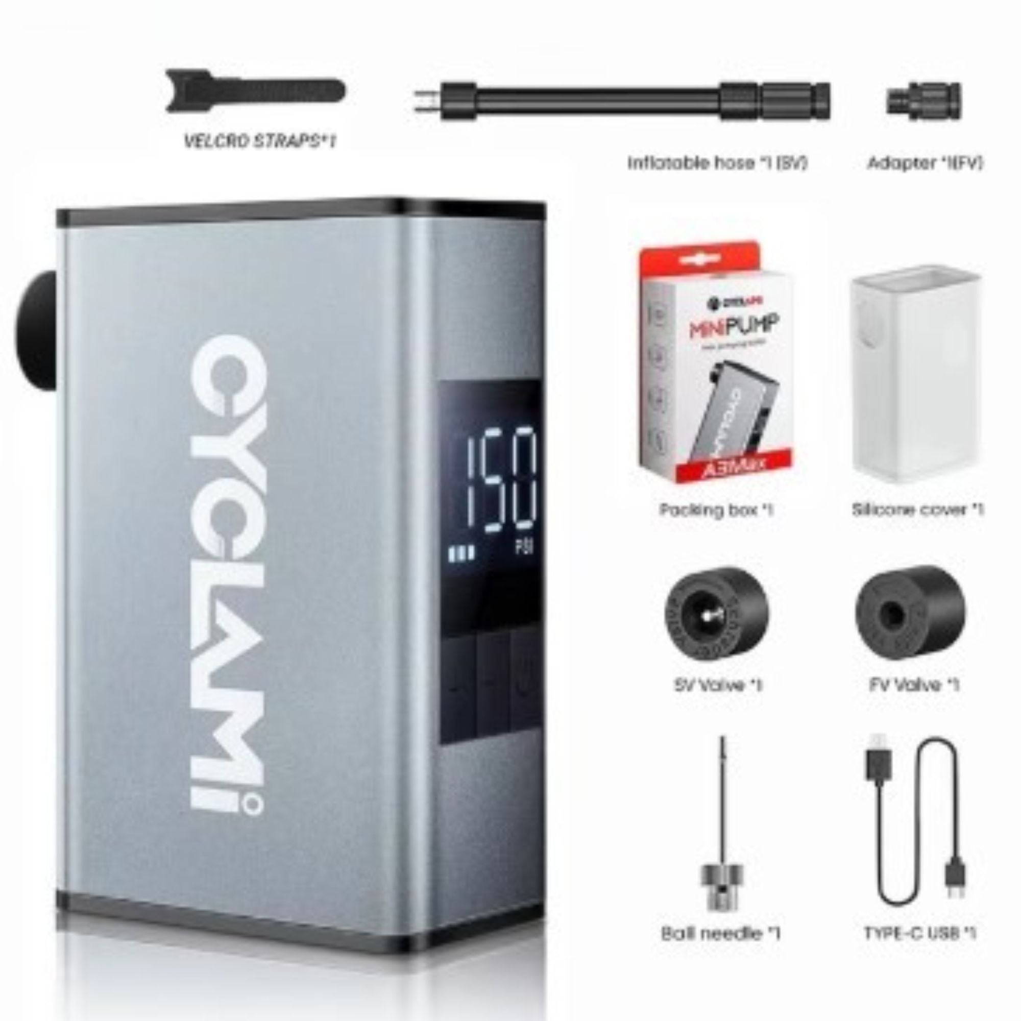 Elektrisk cykelpump - 150 PSI - 10,3 bar