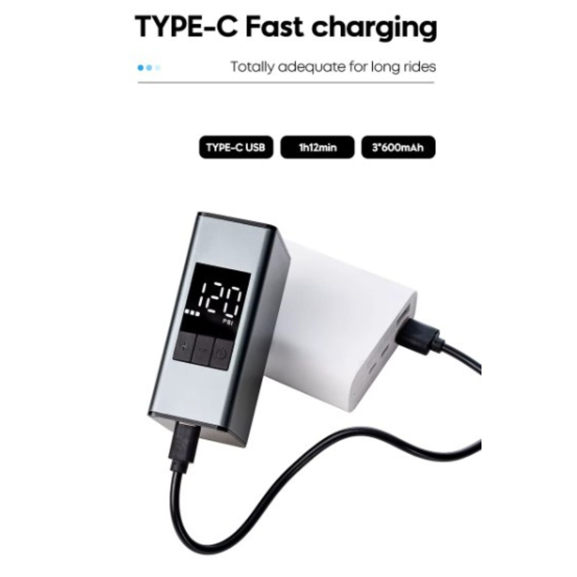 Elektrisk cykelpump - 150 PSI - 10,3 bar