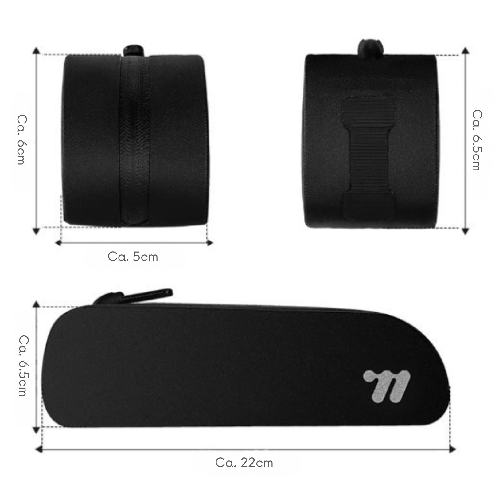 Cykelväska - Bolt-on och remmar - Smal väska för toppröret