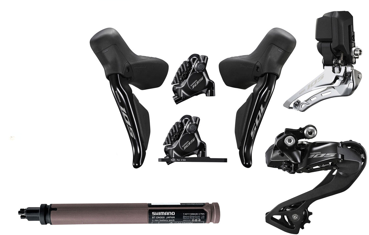 Shimano 105 Di2 12-speed upgrade kit disc (skivebremser)