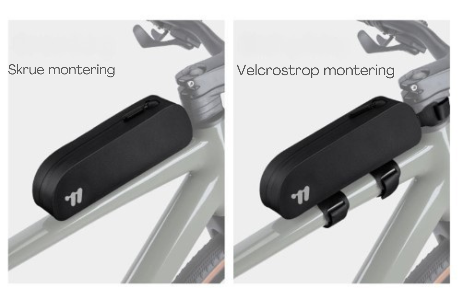 Cykelväska - Bolt-on och remmar - Smal väska för toppröret